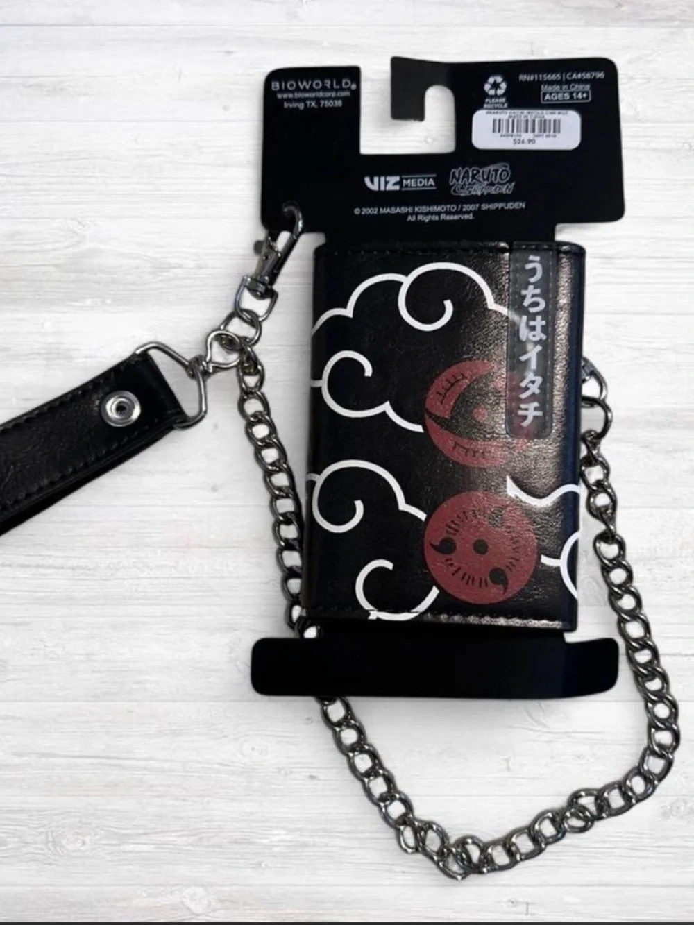 Bioworld Naruto Shippuden Black & Gray Chain Wallet